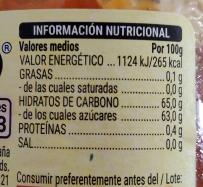 Confitura de albaricoque Hacendado ingredientes