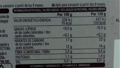 Cuatro frutas con avena Hacendado ingredientes