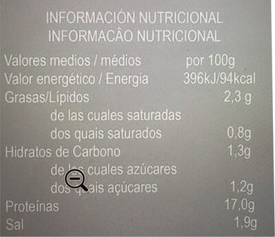 Dados de jamon cocido Hacendado ingredientes