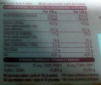 Dúo de frutas Hacendado ingredientes