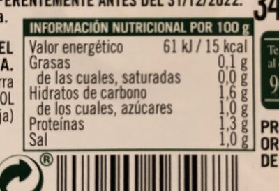 Espárragos Hacendado ingredientes