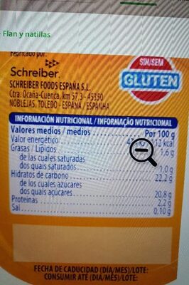 Flan de vainilla Hacendado ingredientes