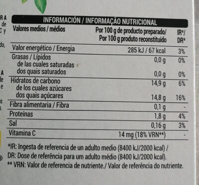 Gelatina maracuyá Hacendado ingredientes