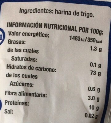 Harina de trigo Hacendado ingredientes
