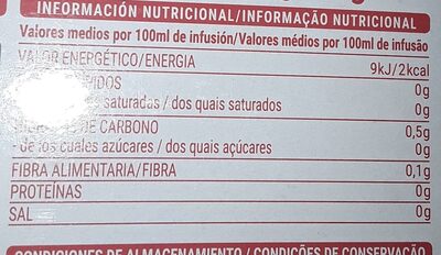 Infusión fría frutos del bosque Hacendado ingredientes