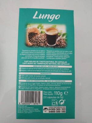 Lungo Hacendado ingredientes