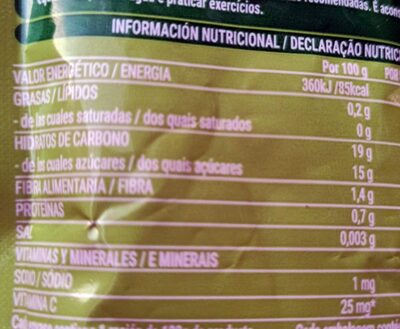 Manzana y plátano Hacendado ingredientes