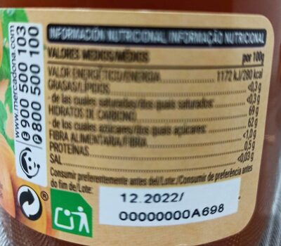 Mermelada de calabaza Hacendado ingredientes