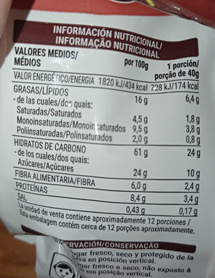 Muesli crunchy chocolate Hacendado ingredientes