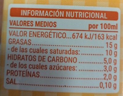 Nata ligera Hacendado ingredientes