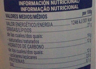 Nata montada Hacendado ingredientes