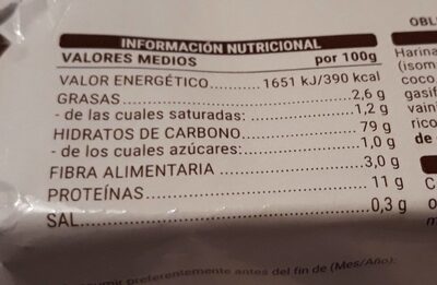 Obleas para helados Hacendado ingredientes