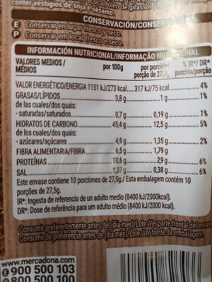 Pan de espelta integral Hacendado ingredientes