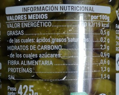 Pepinillos pequeños Hacendado ingredientes