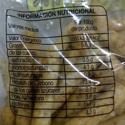 Picos integrales Hacendado ingredientes