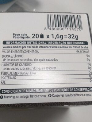 Té negro con canela Hacendado ingredientes