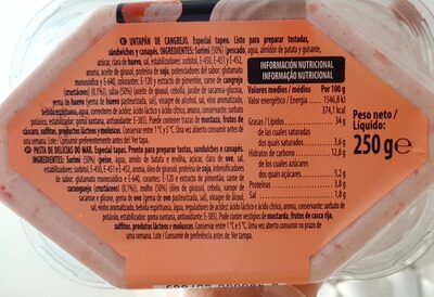 Untapán de cangrejo Hacendado ingredientes