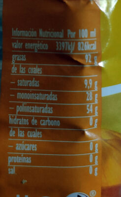 Aceite refinado de girasol Hacendado ingredientes