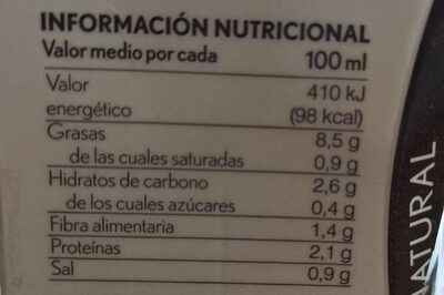 Ajoblanco Hacendado ingredientes