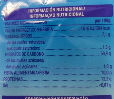Avena molida Hacendado ingredientes