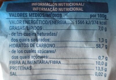 Avena molida Hacendado ingredientes