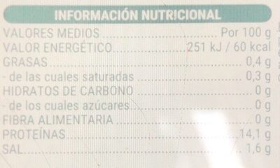 Bacalao tajadas desaladas Hacendado ingredientes