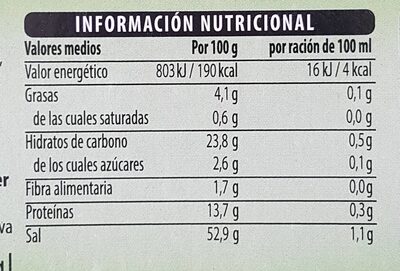 Caldo de verduras Hacendado ingredientes
