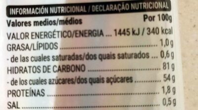 Cintas con pica Hacendado ingredientes