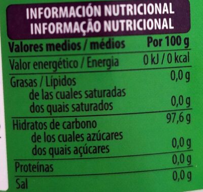 Edulcorante de stevia Hacendado ingredientes