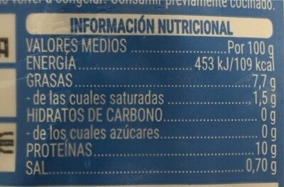 Fletán negro Hacendado ingredientes