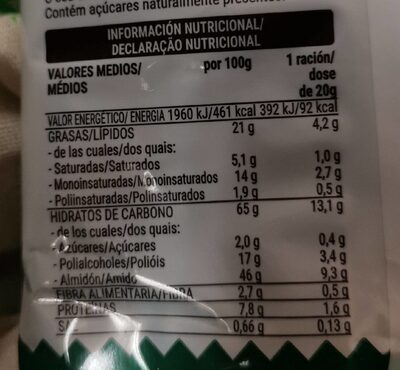 Galleta espiruñina chía Hacendado ingredientes