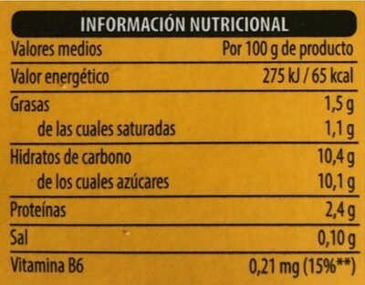 Leche fermentada con fresa y plátano o piña y coco para beber Hacendado ingredientes
