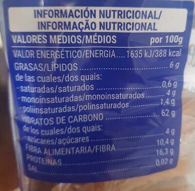 Pan 100% integral Hacendado ingredientes