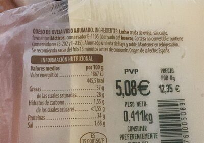 Queso Hacendado ingredientes