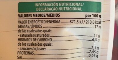 Salsa fresca roquefort Hacendado ingredientes