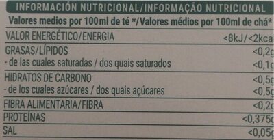 Té verde con limón Hacendado ingredientes