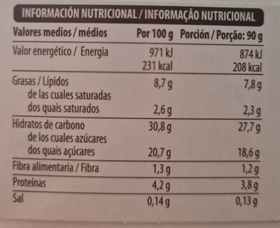 Tiramisu Hacendado ingredientes