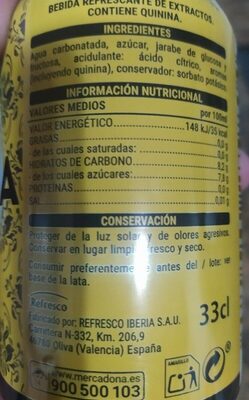 Tonica Hacendado ingredientes