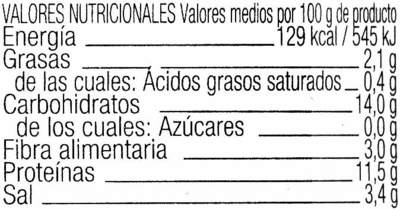 Altramuces Hacendado ingredientes