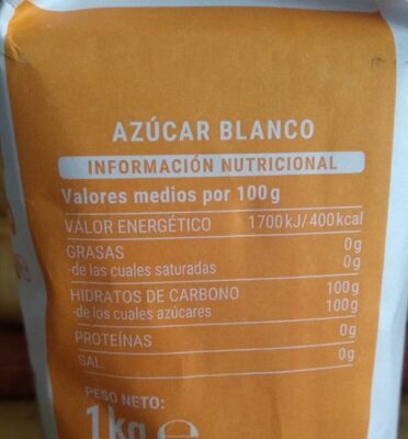 Azúcar blanco Hacendado ingredientes