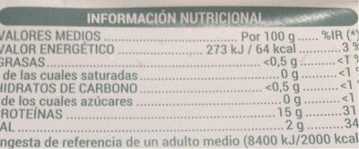 Bacalado Hacendado ingredientes