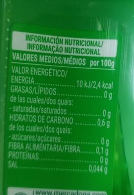 Bebida de aloe vera Hacendado ingredientes