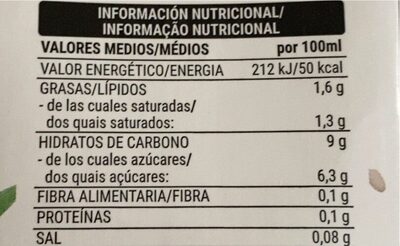 Bebida de arroz y coco Hacendado ingredientes