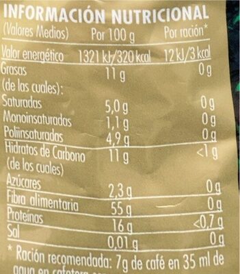 Café en grano Hacendado ingredientes