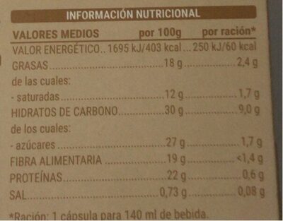 Cafe con leche Hacendado ingredientes