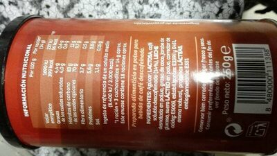 Cappuccino descafeinado Hacendado ingredientes