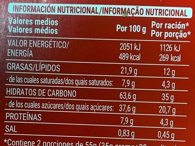 Choco snack Hacendado ingredientes