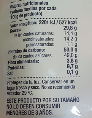 Chocoiris Hacendado ingredientes