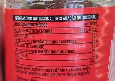 Cola Hacendado ingredientes