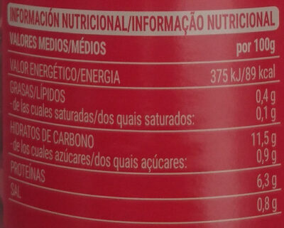 Feijão encarnado Hacendado ingredientes